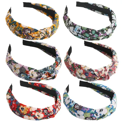 Diadema Floral Dulce Tela Nudada Aro de Pelo Lindo Accesorios de Pelo Diarios para Mujeres