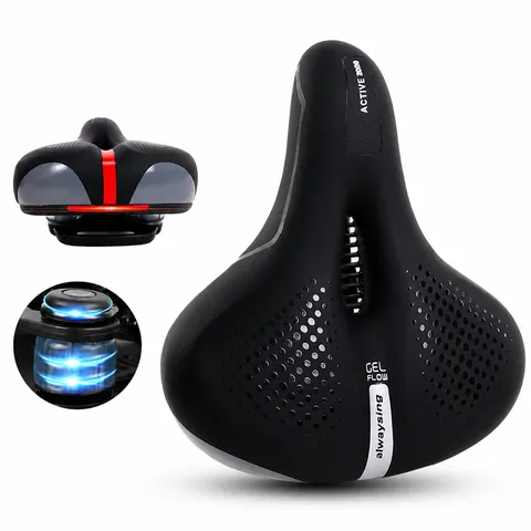 Bicycle Saddle Wide Comfortable Bike Seat Ergonomic Breathable Cycling Saddle With Shock Absorbing Ball For Men Women