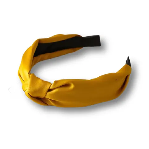 Diadema Ancha de Satén Retro para Mujer Minimalista Francés Color Sólido Nudo Cruzado Accesorios para el Cabello