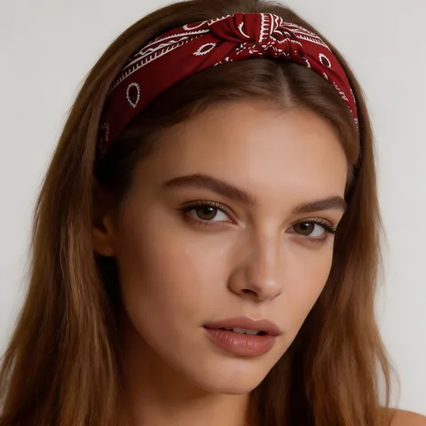 Diadema de Tela Hecha a Mano Corona Alta Estampado Floral Paisley Anudo Cruzado Ancho para Mujer Moda Commuting