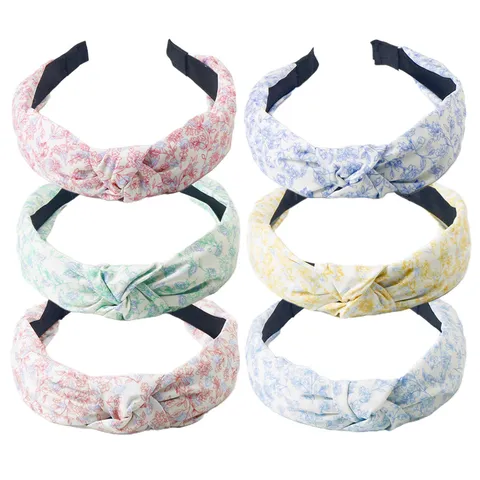 Estilo Coreano Minimalista Diadema De Tela Floral Dulce Lazo Cruzado Ancho Accesorio De Cabello Moda Para Mujeres