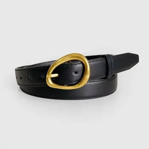 Women's Casual PU Leather Belt Fashion Simple Metal Pin Buckle Jeans Belt Everyday Versatile Accessory