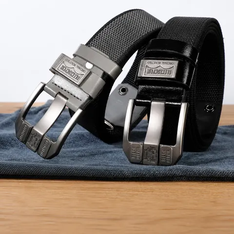 Men's Casual Canvas Belt Utility Style Durable Nylon Webbing With Alloy Pin Buckle For Fashion Daily Wear