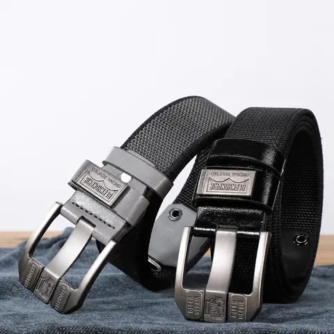Men's Casual Canvas Belt Utility Style Durable Nylon Webbing With Alloy Pin Buckle For Fashion Daily Wear