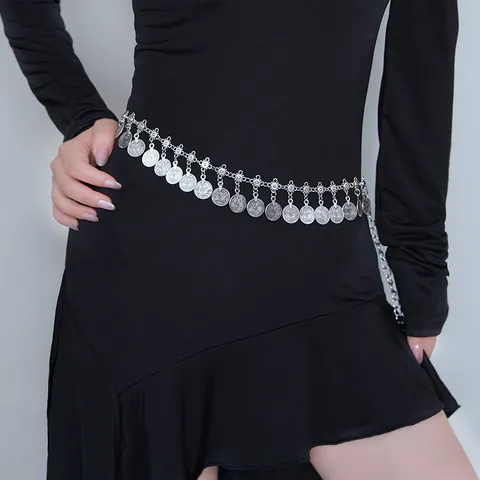 Vintage Ethnic Coin Tassel Metal Waist Chain For Women Fashion Dress Body Chain Adjustable Belt Jewelry Accessories