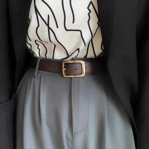 Minimalist PU Leather Belt For Women Versatile Fashion Decorative Waist Belt Casual Daily Outfit Accessory