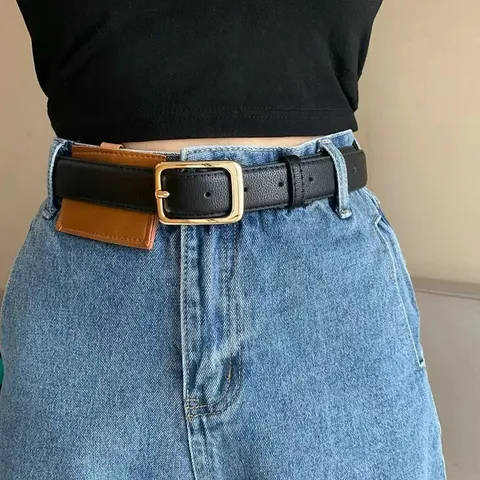 Minimalist PU Leather Belt For Women Versatile Fashion Decorative Waist Belt Casual Daily Outfit Accessory