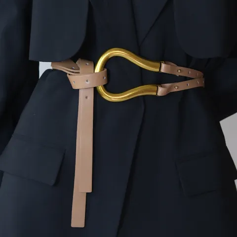 Women's Wide Waist Belt PU Leather Dress Belt With Horseshoe Buckle Fashion Waistband For Suit Coat Sweater Skirt