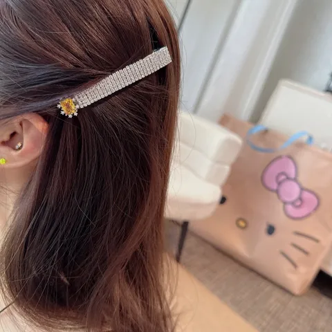 Stile Coreano Strass Fermaglio per Capelli Rettangolare Lega Pieno Diamante Molletta Laterale Accessori per Capelli Donna
