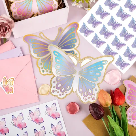 Butterfly Theme Birthday Invitations For Girls Kids Party Invitation Cards With Envelopes And Stickers Party Decor Supplies