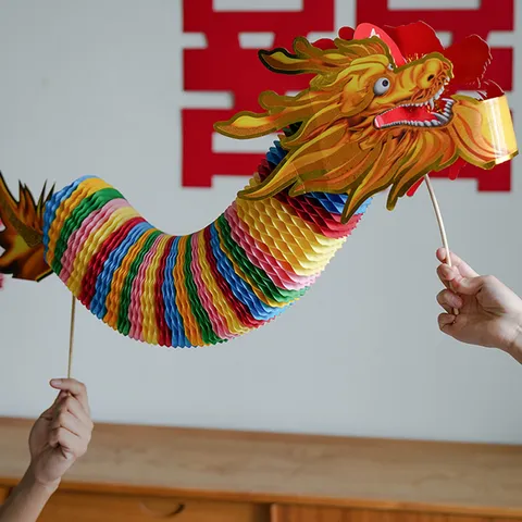 Supporto Per Danza Del Drago In Carta In Stile Cinese Drago Pieghevole A Nido D Ape Fatto A Mano Per Decorazione Di Festa Di Matrimonio