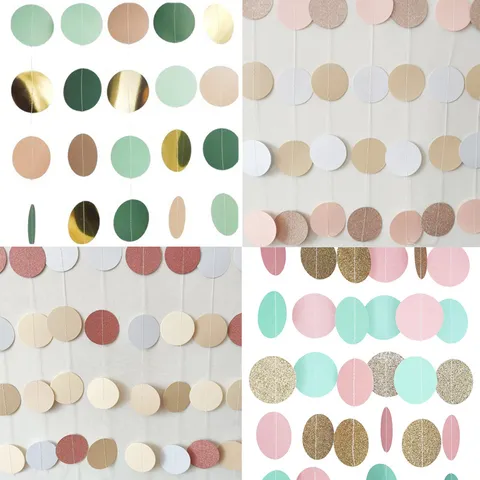 Ghirllanda di Carta a Stella e Cerchio Decorazioni Appese per Festa Sfondo Muro Layout Stanza Decorazione