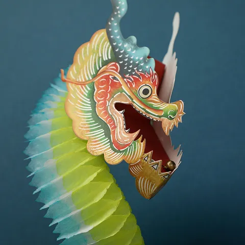 Giocattolo Danza del Drago di Capodanno Carta A Nido d'Ape Drago Pieghevole Colorato Decorazione per Feste Regalo Artigianale Tradizionale