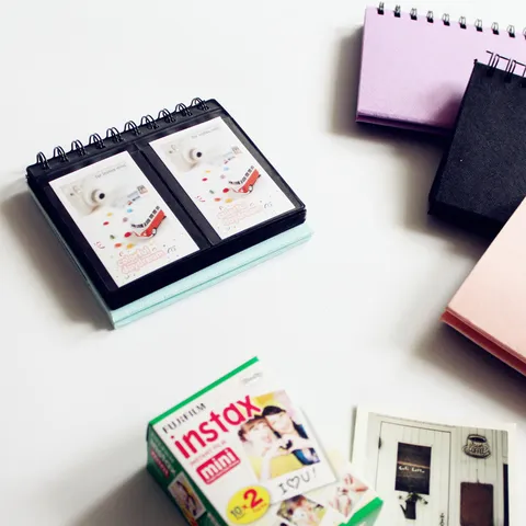 Mini Álbum de Fotos de Escritorio 3 Pulgadas Portafotos Polaroid Bolsillo Transparente Estilo Calendario de Mesa Papel PVC Libro de Memoria Universal