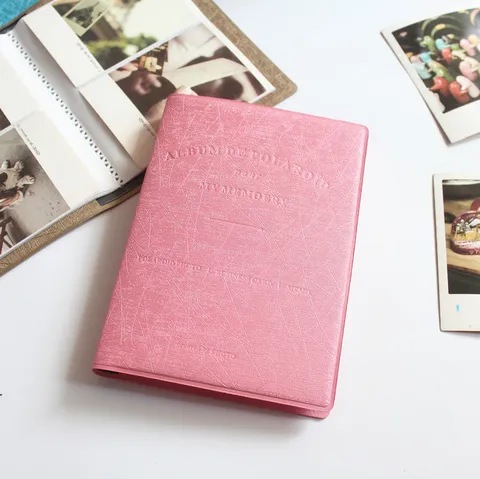Album Photo à Poches en Cuir PU Standard Livre de Rangement pour Images Polaroid Avec Poches Transparentes