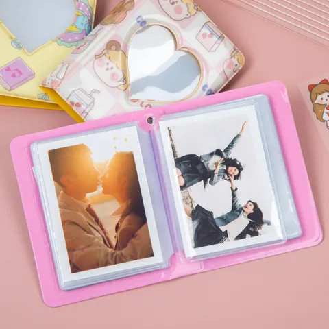 Heart Hollow Mini Photo Album PVC Cute Card Holder Portable Idol Photocard Storage Book For Daily Use