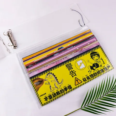 Álbum de Almacenamiento de Hojas Sueltas de PP Transparente para Banderas de Mano Tarjetas Libro de Colección Oficina
