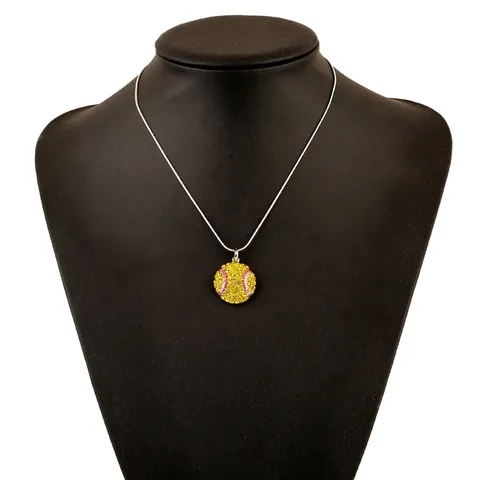 Dames Strass Sportbal Hanger Halsketting Legering Verzilverd Kristal Honkbal Basketbal Volleybal Voetbal Sieraden