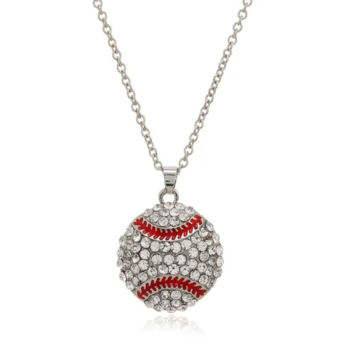 Dames Strass Sportbal Hanger Halsketting Legering Verzilverd Kristal Honkbal Basketbal Volleybal Voetbal Sieraden