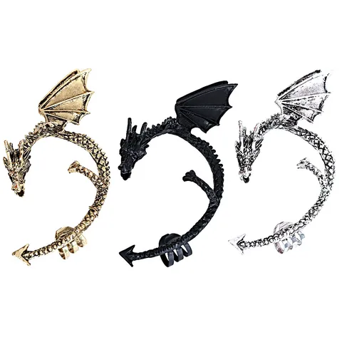 Gotische Punk Draak Oorbekleding Legering Geen Piercing Oorring Creatieve Persoonlijkheid Cool Sieraden Cadeau Voor Mannen Vrouwen