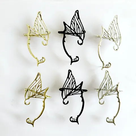 Retro Opengewerkt Vlinder Vleugel Elfen Oormanchet Oorring Legering Vintage Sieraden Voor Vrouwen