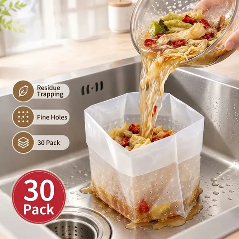 Self-Standing Kitchen Sink Filter Bags Fine Mesh Disposable Garbage Drain Net For Food Waste Residuals Clog Prevention
