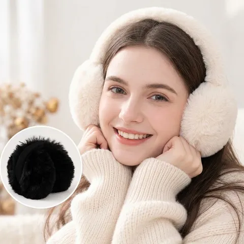 Winter Warme Plüsch Ohrenschützer Für Kinder Verdickte Kunstpelz Ohrenwärmer Weiche Faltbare Outdoor Kälteschutz Ohrenschützer Für Den Alltag