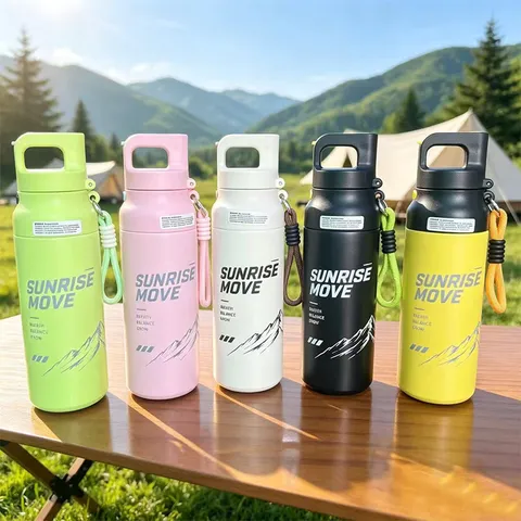 316 Stainless Steel Sports Thermos Water Bottle With Straw And Dumbbell Charm Leakproof Vacuum Insulated Portable Cup For Gym Outdoor Office Women Men