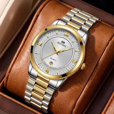 BESTWIN Ανδρικό Αδιάβροχο Φωσφορίζον Ρολόι Quartz Ανοξείδωτο Ατσάλι Λουράκι Επαγγελματικό Casual Μόδα Πολυτελές Ρολόι Χειρός