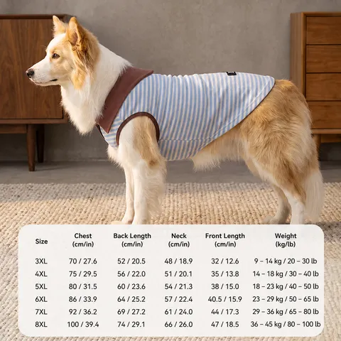 Retro Gestreiftes Hunde Polo Shirt Warmes Fleece Pet Kleidung Herbst Winter Bekleidung Für Mittelgroße Große Hunde