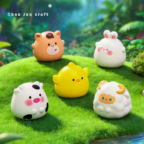 Simpatiche Figurine in Resina Mini Animali dello Zodiaco Cinese Micro Paesaggio DIY Ornamenti Auto Desktop Home Decor Accessori