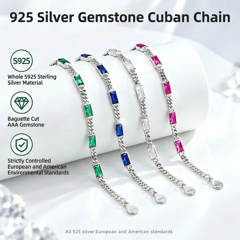 Vintage 925 Sterlingsilber Rechteckiges Zirkonia Armband Für Damen Vergoldet Eleganter Schmuck Hochzeit Bankett Geschenk