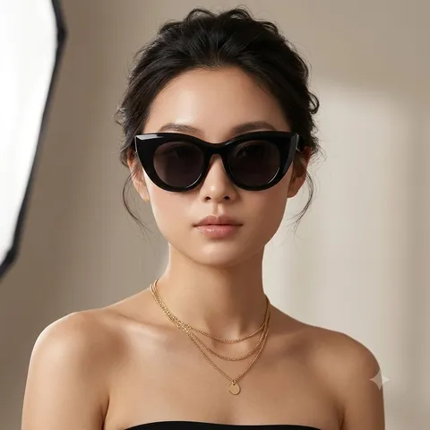 Cat Eye Sunglasses Vintage Large Thick PC Frame UV400 Protection Fashion Eyewear For Women Outdoor Travel