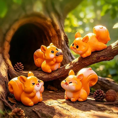 Miniatuur Eekhoorn Figuur Hars Schattig Dier Ornament Voor Micro Landschap DIY Tuin Decoratie Bureau Decoratie