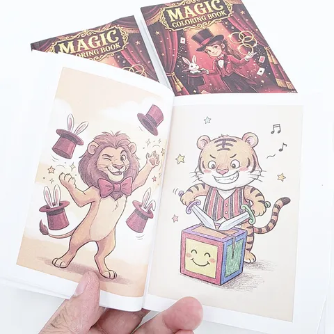 Livre De Coloriage Magique Papier Motifs Dessins Animés Illusion Accessoire De Nouveauté Pour Enfants Éducatif