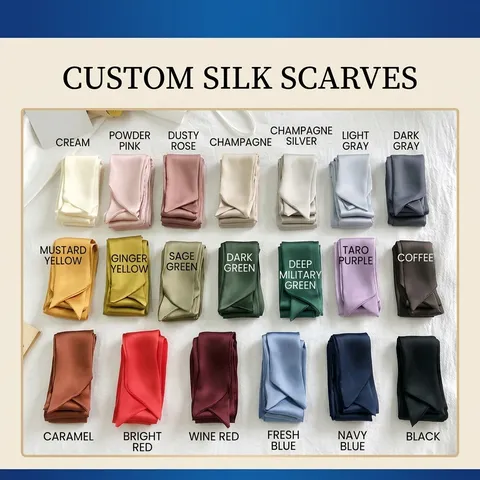 Einfarbiger Schmaler Schal Satinnähnliches Satinband Für Haare Handtaschen Hals Stirnband Minimalistisches Elegantes Accessoire