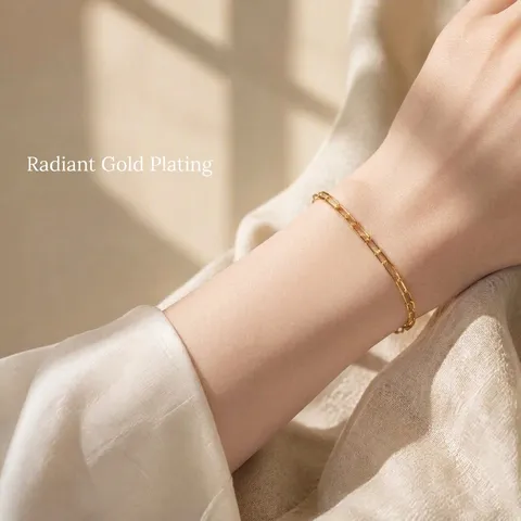 S925 Sterling Silver Paperclip Chain Bracelet For Women Minimalist Geometric Link Bracelet Gold Silver Plated Jewelry Gift