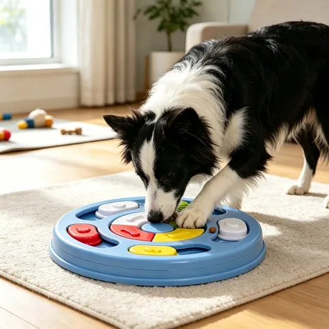 Pet Puzzle Toy Dog Cat Interactive Slow Feeder Game Toy Boredom Relief Plastic Treats Hiding Tray Round Paw Hexagon Shape