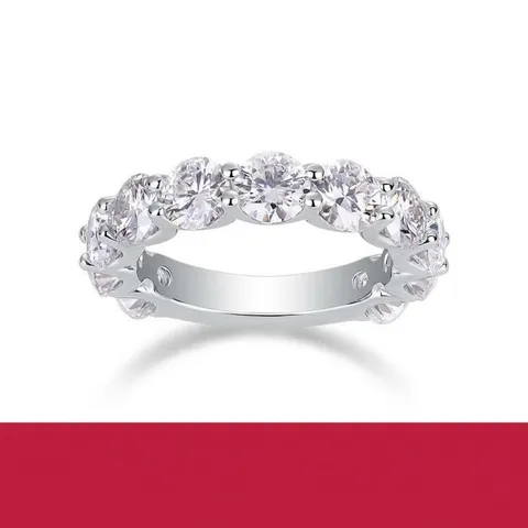 S925 Sterling Silver Moissanite Eternity Band Ring For Women Men Minimalist Moissanite Ring With GRA Certificate Gift Box Fashion Jewelry