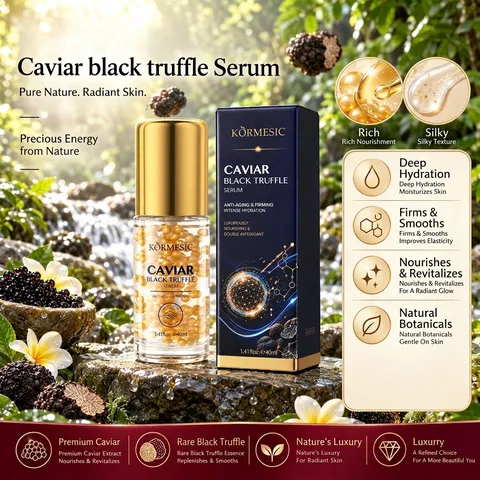 KORMESIC Caviar Black Truffle Face Serum Anti-Aging Firming Nourishing Facial Essence For Daily Skin Care Women Men