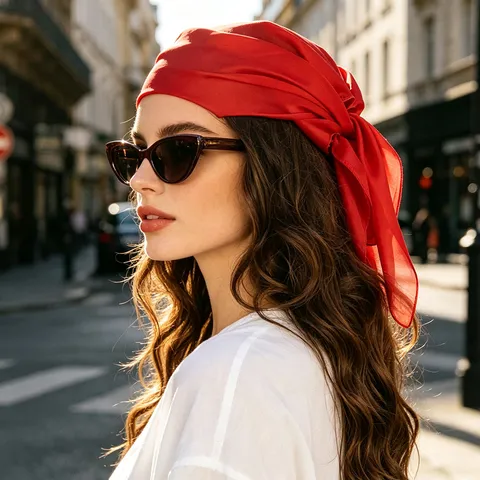 Pañuelo Cuadrado De Gasa De Color Sólido Para Mujer Bufanda Ligera Y Transpirable Para Cuello Y Cabeza Para Baile Y Moda