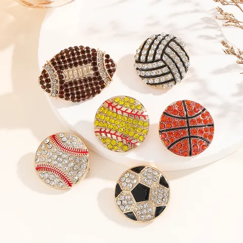 Mode Legering Strass Sportbal Broche Speld Basketbal Voetbal Honkbal Rugby Kleding Tas Decoratieve Sieraden
