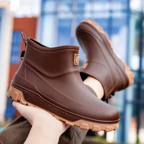 Stivali da Pioggia Impermeabili Antiscivolo da Uomo Tubo Corto Scarpe da Lavoro in Gomma Pesca all'Aperto Calzature Casual