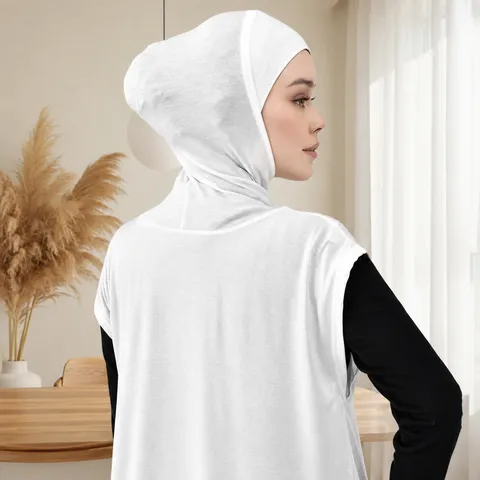 Γυναικείο Casual Top Αντιθαμβωτικό Μονόχρωμο Ψευδές Κολάρο με Κουκούλα Αμάνικο από Βαμβάκι Modal