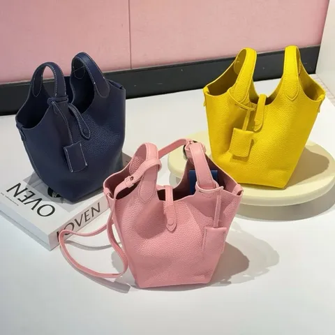 Damen Rindsleder Beuteltasche Luxus Designer Handtasche Große Kapazität Litschi-Muster Shopper Pendler Umhängetasche