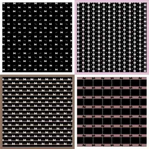 Women Fashion Printed Chiffon Square Scarf Bowknot Heart Pattern Lightweight Neck Scarf Shawl Head Wrap