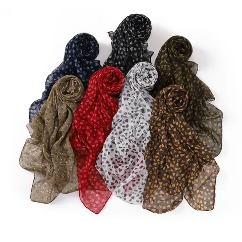 Primavera Estate Sciarpa Cotone Lino Donna Stampa Cuore Sciarpe Lunghe Moda Scialle Parasole Viaggio Quotidiano