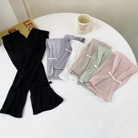 Manches de Protection Solaire Unies pour Femmes Minces Respirantes Conduite Extérieure Vélo Boucle de Perle Chinoise