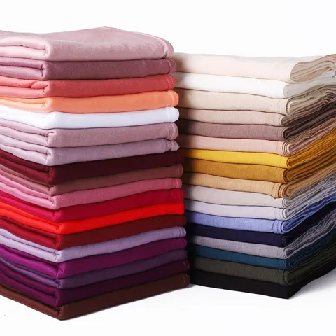 Malaysian Solid Color Modal Rolled Edge Long Scarf Soft Lightweight Breathable Hijab Headscarf For Women Daily Wear