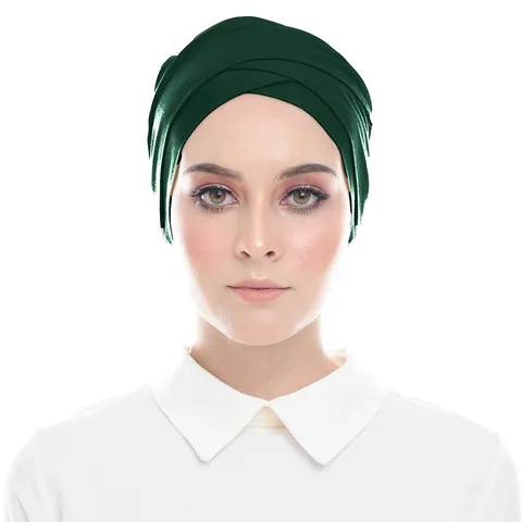 Women Modal Cross Hijab Cap Solid Color Muslim Under Scarf Plain Weave Breathable Head Cover Turbans Daily Accessories